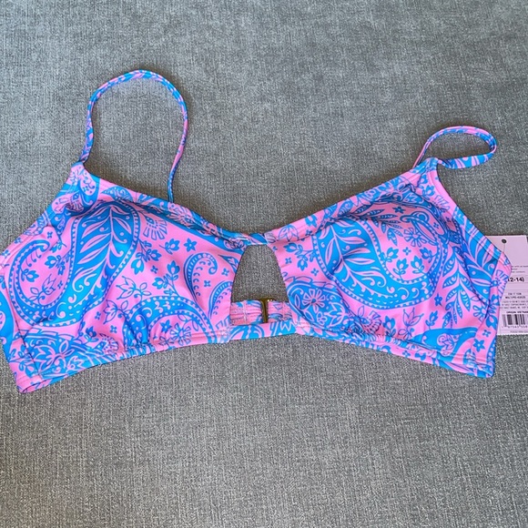 Wild Fable Women’s Blue and Pink Paisley Bikini Top - Picture 3 of 4